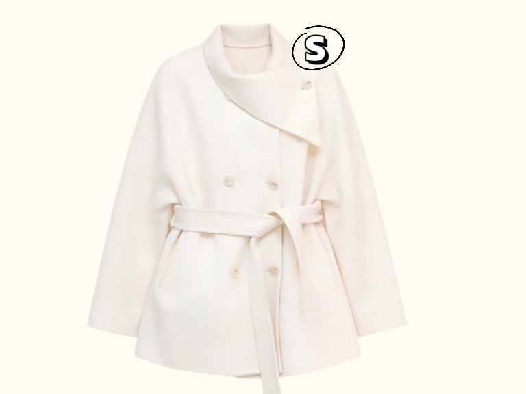 Short Double-sided Cashmere Handcrafted Coat  | S