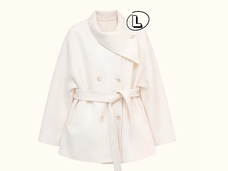 Short Double-sided Cashmere Handcrafted Coat | L